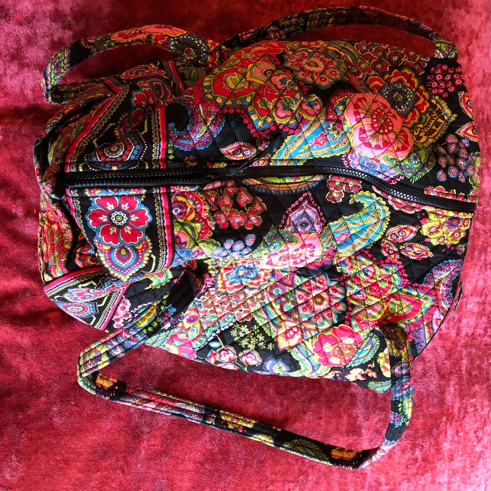 Vera Bradley duffel with matching cosmetic case